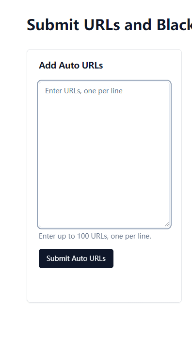 Auto-URLs Submission Interface