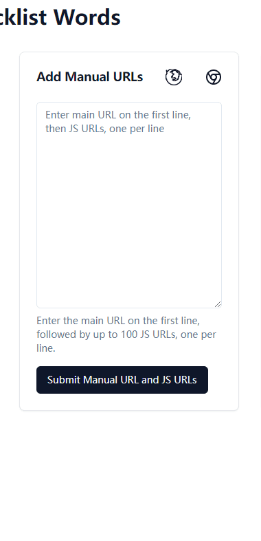 Manual-URL Submission Interface